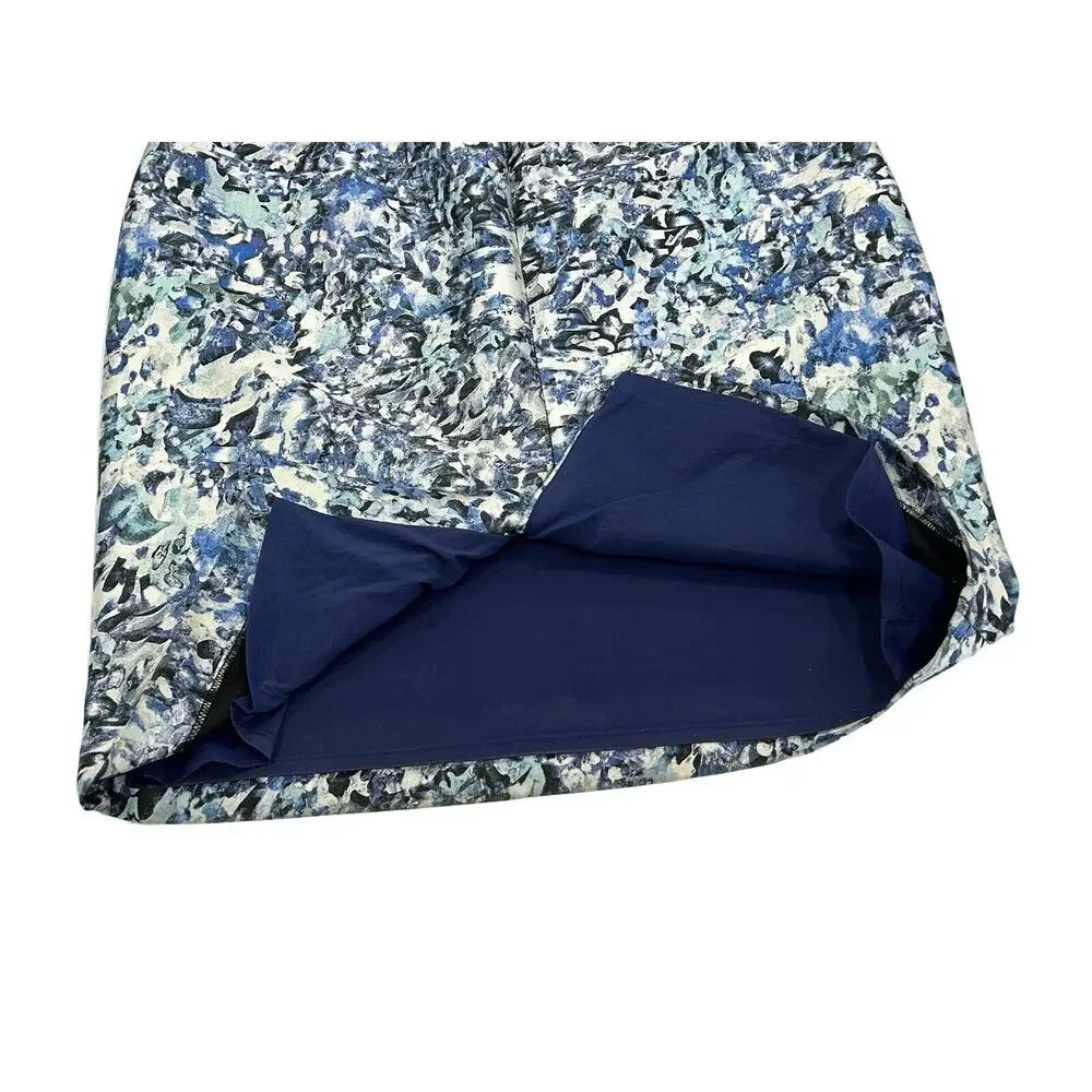 Reiss Pencil Skirt Womens Size 10 Ice Blue Mattea Jacquard Lined Business